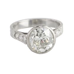 3.04 ct Diamond Platinum Engagement Ring, GIA
