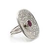 Image 2 : Platinum Diamond Ruby Large Ring