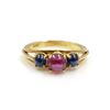 Image 1 : 18k Gold Cabochon Sapphire Ruby Ring