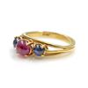 Image 2 : 18k Gold Cabochon Sapphire Ruby Ring
