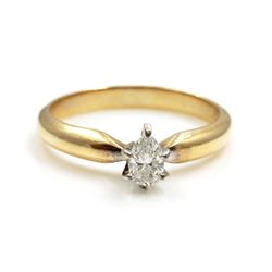 14k Gold Pear Shape Diamond Engagement Ring