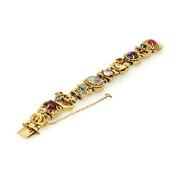 Gem Set 14k Gold Bracelet