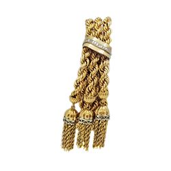 18k Gold Diamond Tassel Bracelet