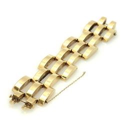 Retro Wide 14k Gold Bracelet