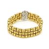 Image 2 : 18k Gold Weaved Bracelet with Diamond Clasp