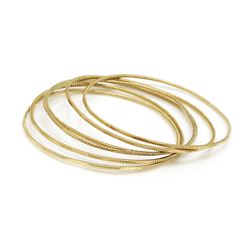 6-Piece 14k Gold Bangle Bracelet