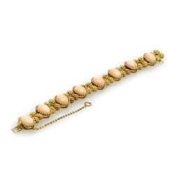18k Gold Angel Skin Coral Bracelet