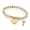 Image 2 : Victorian 14k Gold Heart & Key Charm Bracelet