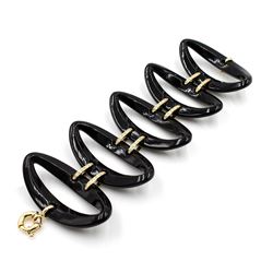 18k Gold Black Agate Diamond Bracelet