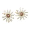 Image 1 : Pair of 14k Gold Pearl Ruby Earrings