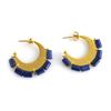 Image 1 : 14k Gold Lapis Lazuli Hoop Earrings