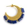 Image 2 : 14k Gold Lapis Lazuli Hoop Earrings