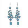 Image 1 : Pair of Turquoise Diamond Earrings