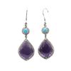 Image 1 : Pair of Amethyst Diamond Turquoise Earrings