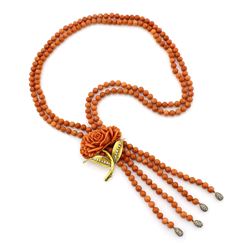 3 in 1 Coral Diamond Gold Jewelry