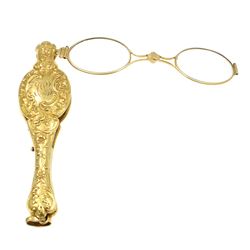 French Art Nouveau 18k Gold Lorgnette Pendant