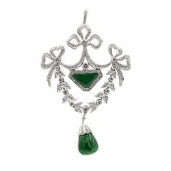 Emerald Diamond 18k Gold Pendant