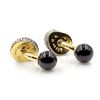 Image 3 : Trianon 18k Gold Shell & Onyx Cufflinks