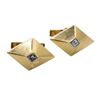 Image 1 : 14k Gold Diamond Pyramid Motif Cufflinks