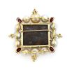 Image 3 : Pearl Ruby Diamond Carved Opal Gold Brooch