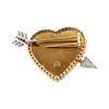 Image 2 : Sabbadini Ruby Diamond Quartz Large Heart Arrow Brooch