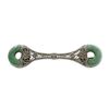 Image 1 : 14k Gold Green Enamel Filigree Pin