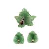Image 1 : 14k Gold Aventurine Gem Set Fly Pin & Earrings Set