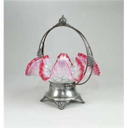 BRIDES BASKET IN SILVER FRAME.