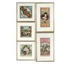 Image 1 : FIVE FRAMED COLORED BOX LABELS.