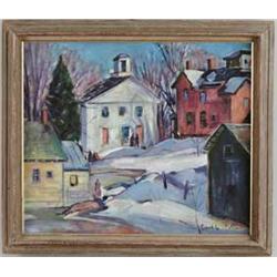 CARL W. PETERS (American, 1897-1980) WINTER VILLAGE.