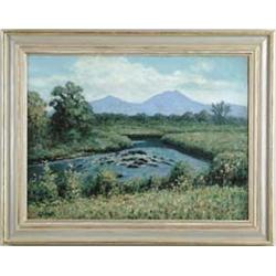 GEORGE ARTHUR HAYS (American, 1854-1934) "FLAGSTAFF, MAINE".
