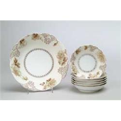 SEVEN PIECE OLD IVORY BERRY SET.