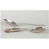 Image 1 : TWO LARGE SILVER SERVING SPOONS.