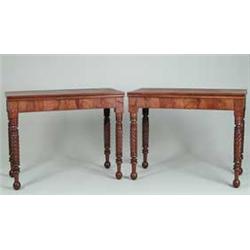 FINE PAIR OF SHERATON CARD TABLES.