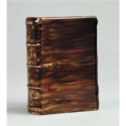 FLINT ENAMEL BENNINGTON BOOK FLASK.