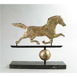 CAST ZINC GILT HORSE WEATHERVANE.
