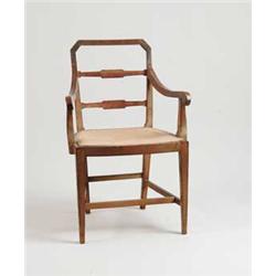 ANTIQUE COUNTRY HEPPLEWHITE ARMCHAIR.