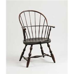 ANTIQUE BOWBACK WINDSOR ARMCHAIR.