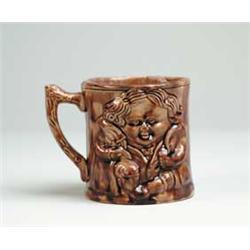 ROCKINGHAM WARE TOBY SHAVING MUG.