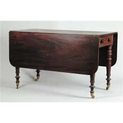 MAHOGANY SHERATON DINING TABLE.