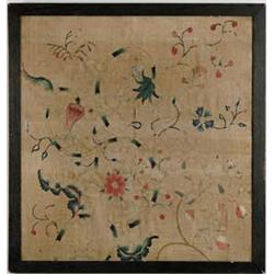 FRAMED 18TH CENTURY NEEDLEWORK PANEL.