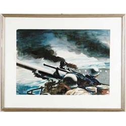 WILLIAM J. DOW (American, 1889-1973) "THE GUNNERS, BATTLE STATION".