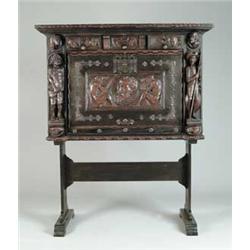 FALL FRONT DESK/CABINET ON STAND.