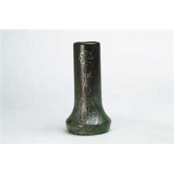 STERLING ON BRONZE VASE ATTRIBUTED TO HEINTZ.