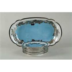 7-PC DECORATED LIMOGES DESERT SET.
