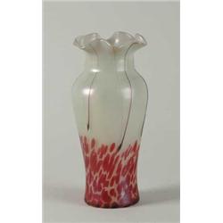 FINE LOETZ DECORATED GLASS VASE.