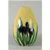 Image 1 : IRIS DECORATED VASE OF TAPERING FORM.