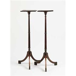 PAIR OF TALL TORCHEE STYLE STANDS.