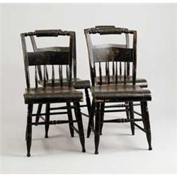 4 HITCHCOCK CHAIRS.