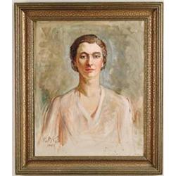 WALT KUHN (American, 1877-1949) PORTRAIT OF A WOMAN.